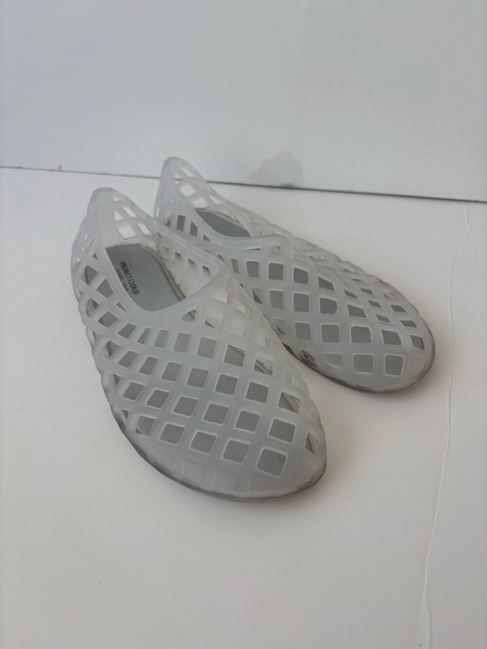 Project Cloud Jelly Flats Women’s 9 EU 40 White Clear Cutout Ballet Shoes